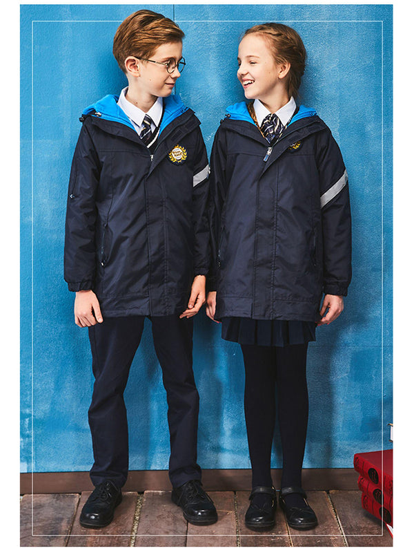School Uniform 3 in 1 Detachable Winter windbreaker Jacket 6