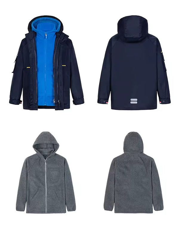 School Uniform 3 in 1 Winter Insulated Windbreaker Warm and Weatherproof Jacket 8