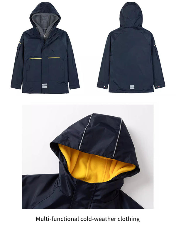 School Uniform 3 in 1 Winter Insulated Windbreaker Warm and Weatherproof Jacket 8