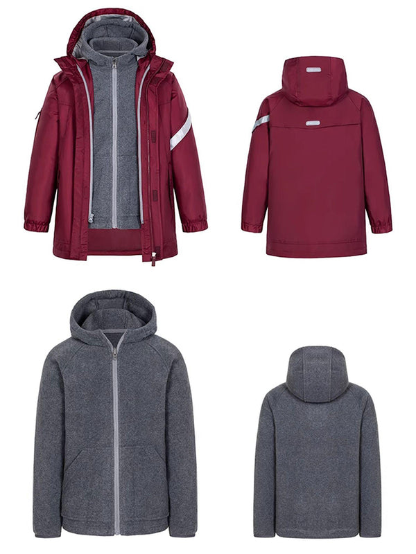 School Uniform 3 in 1 Detachable Winter windbreaker Jacket 6
