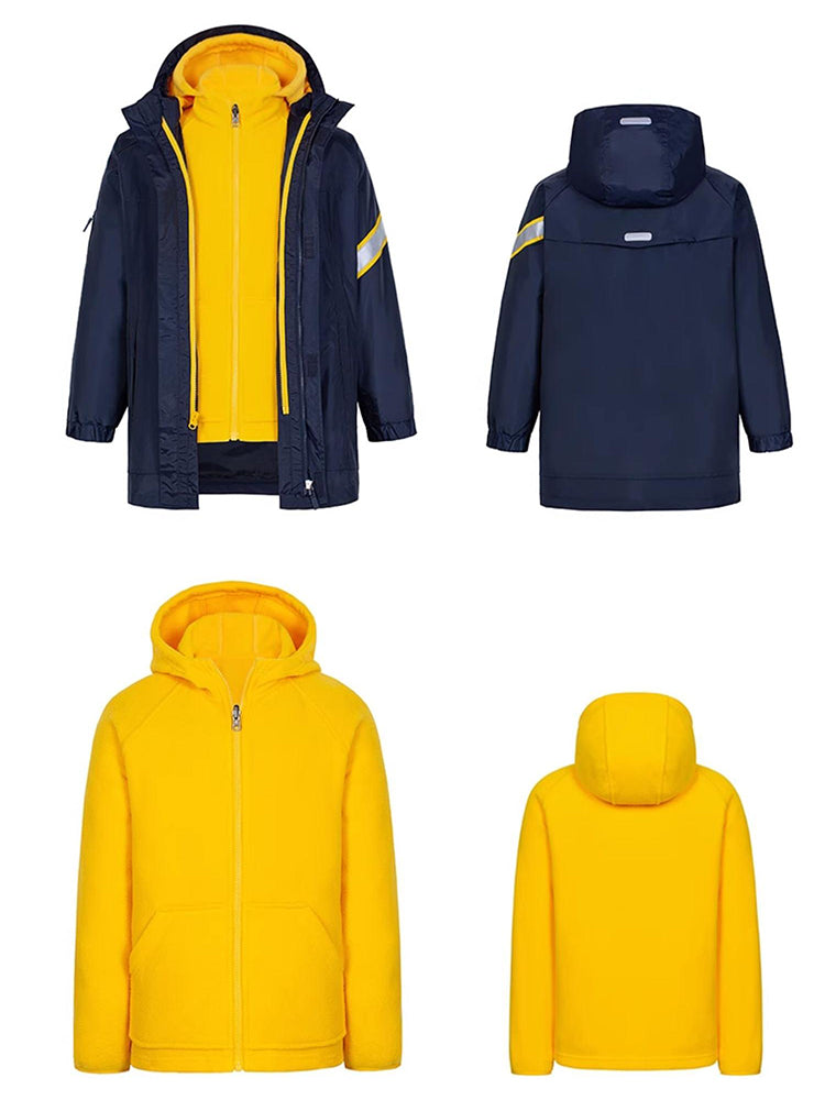 School Uniform 3 in 1 Detachable Winter windbreaker Jacket 6