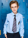 School uniform boy's short-sleeved blue shirts for summer-2