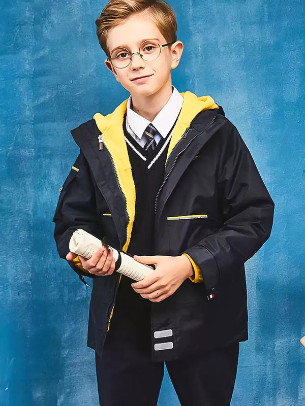 School Uniform 3 in 1 Winter Insulated Windbreaker Warm and Weatherproof Jacket 8