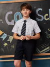 School Uniform  Short Sleeve light plaid Shirt-45