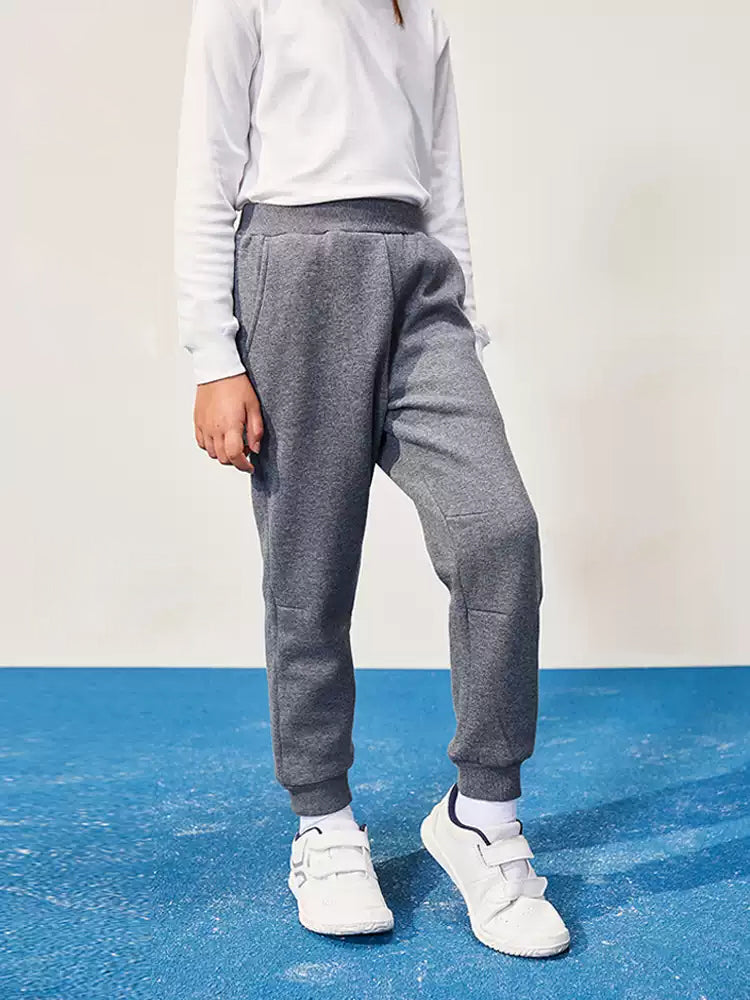 School uniform knitted fleece-lined sports long pants 3