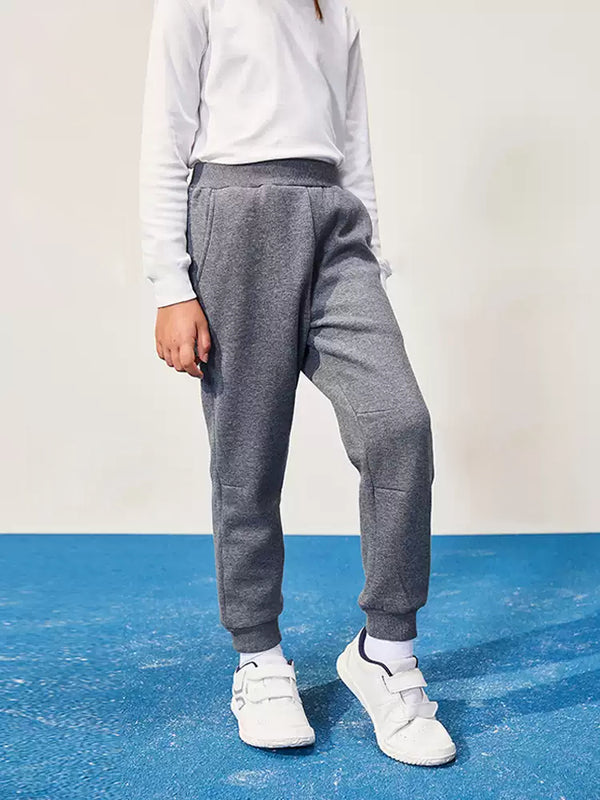 School uniform knitted fleece-lined sports long pants 3