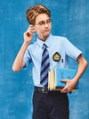School uniform boy's short-sleeved blue shirts for summer-2