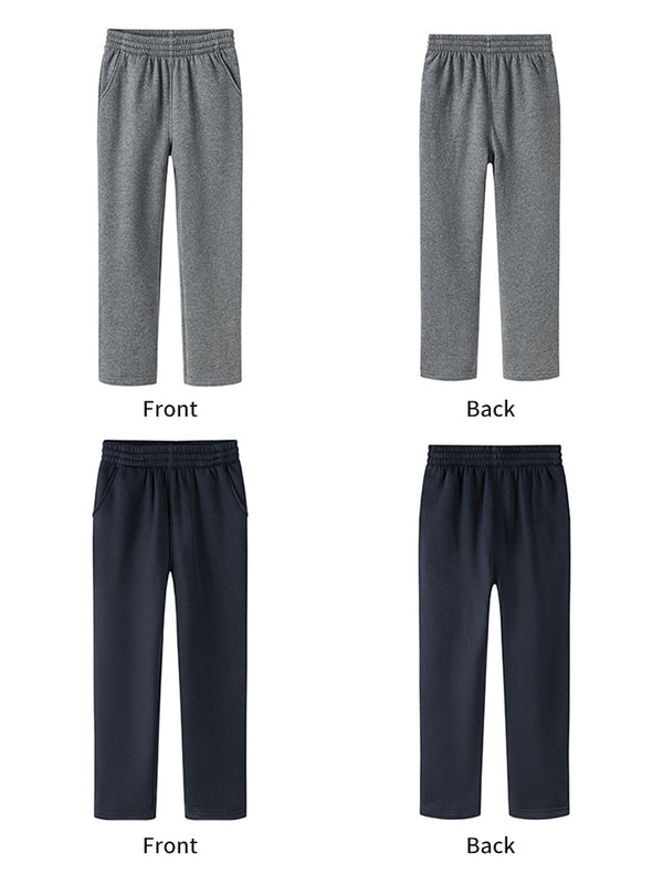 School uniform knitted fleece-lined sports long pants 3