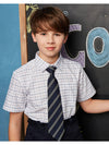 School Uniform  Short Sleeve light plaid Shirt-45