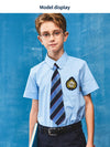 School uniform boy's short-sleeved blue shirts for summer-2