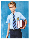 School uniform boy's short-sleeved blue shirts for summer-2