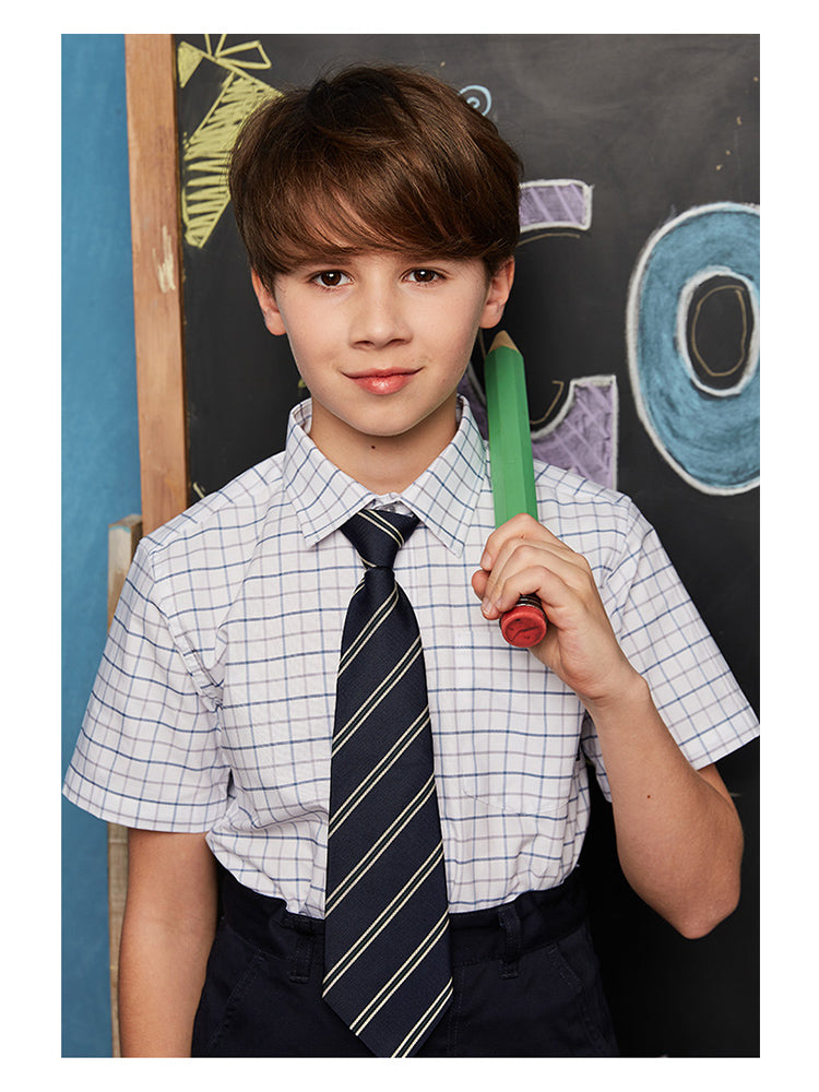 School Uniform  Short Sleeve light plaid Shirt-45