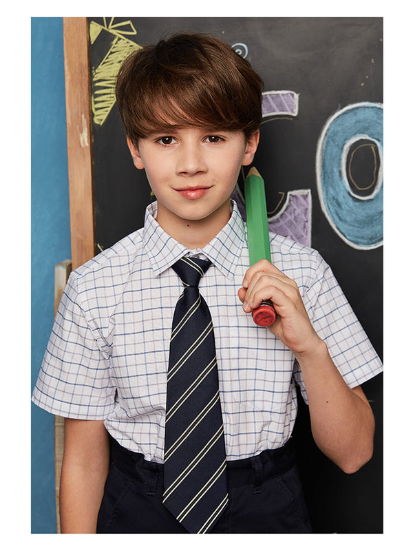 School Uniform  Short Sleeve light plaid Shirt-45