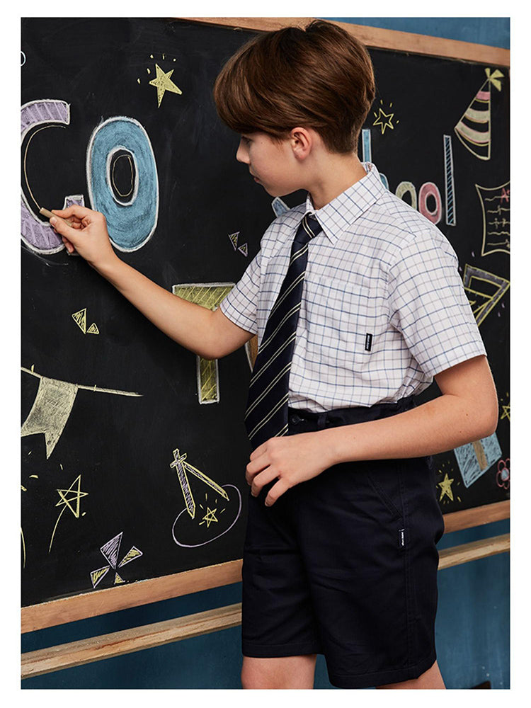 School Uniform  Short Sleeve light plaid Shirt-45