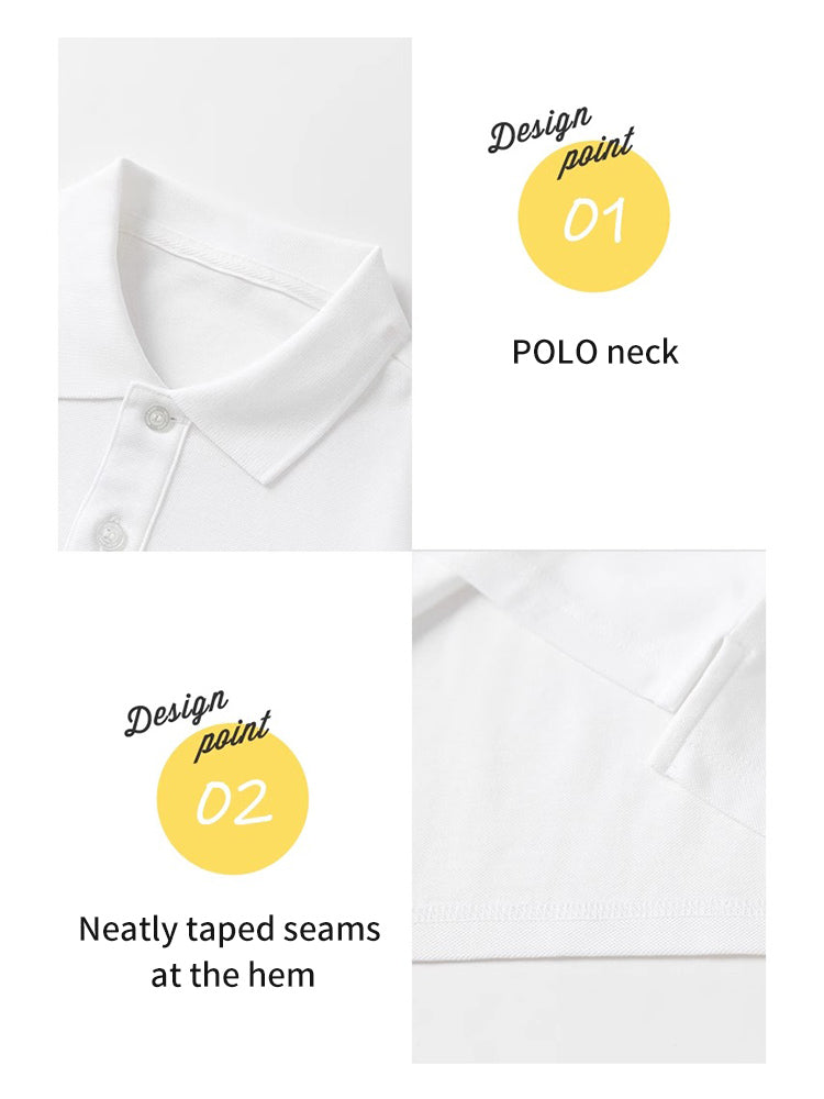 School Uniform Kids White Short Sleeve  POLO Shirt-48
