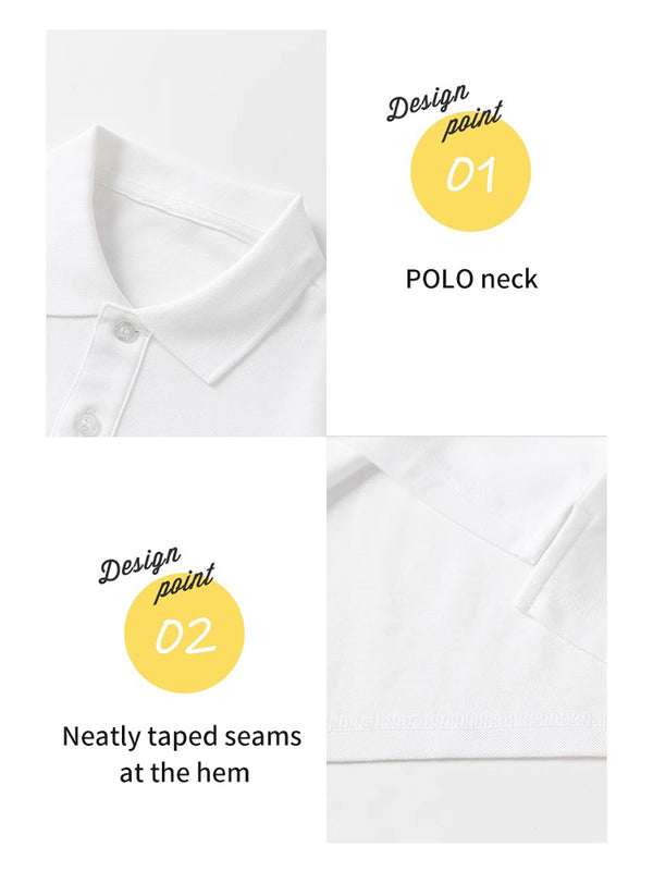 School Uniform Kids White Short Sleeve  POLO Shirt-48