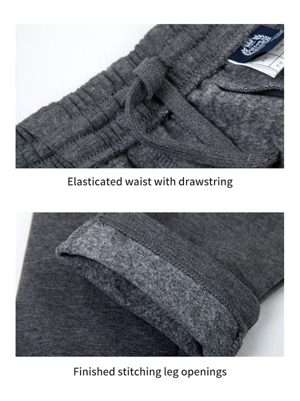 School uniform knitted fleece-lined sports long pants 3