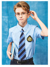 School uniform boy's short-sleeved blue shirts for summer-2