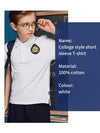 School Uniform Kids White Short Sleeve  POLO Shirt-48