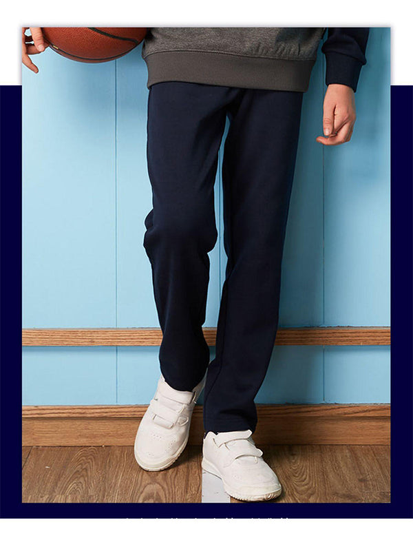 School uniform knitted fleece-lined sports long pants 3