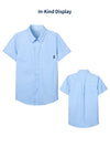 School uniform boy's short-sleeved blue shirts for summer-2