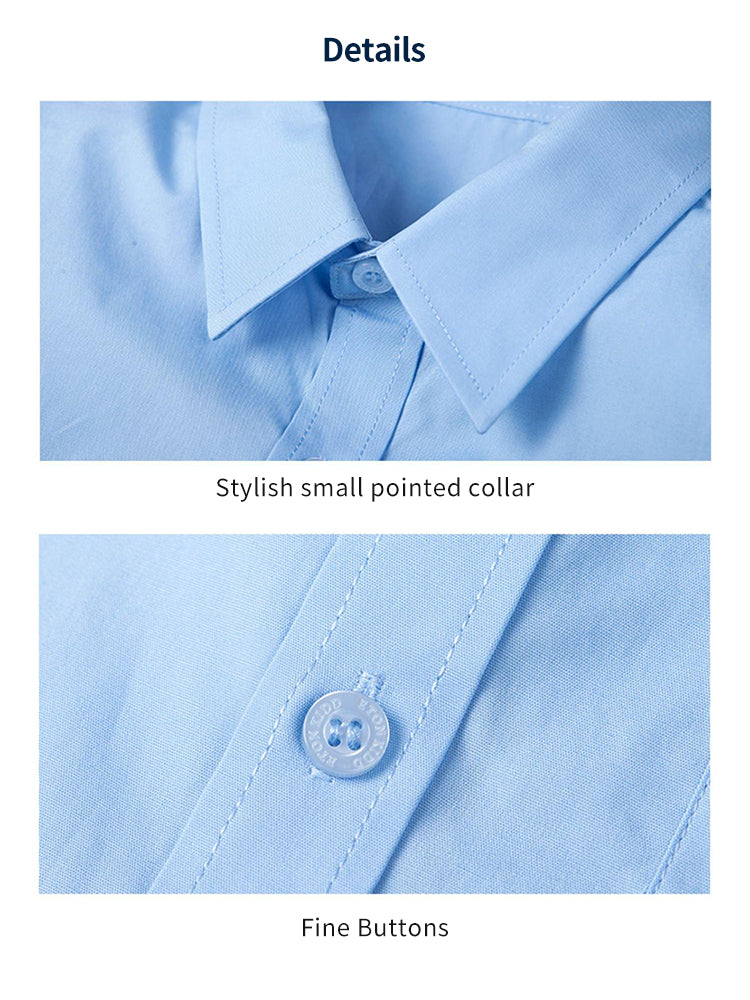 School uniform boy's short-sleeved blue shirts for summer-2