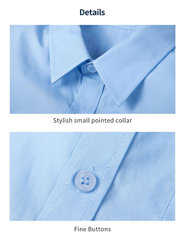 School uniform boy's short-sleeved blue shirts for summer-2