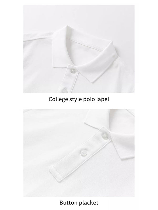 School Uniform Kids White Short Sleeve  POLO Shirt-48
